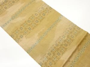 横段に華文模様織出し全通袋帯